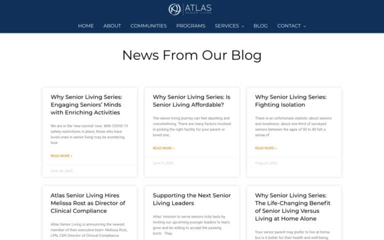 Atlas Senior Living | Website