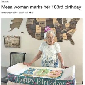 Craft & Communicate | News story | Mesa senior turns 103