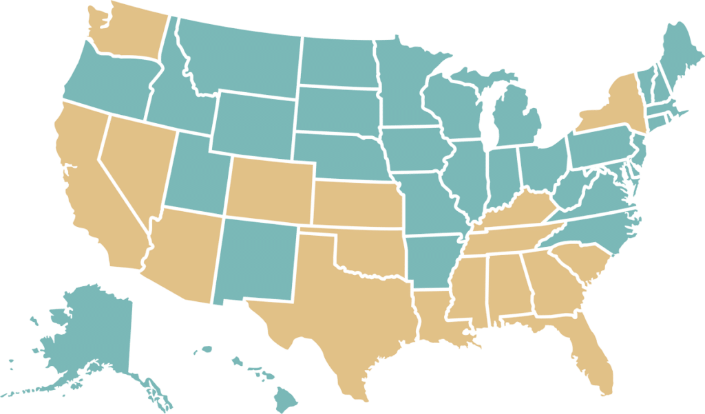 Craft & Communicate | Map of senior living clients' states